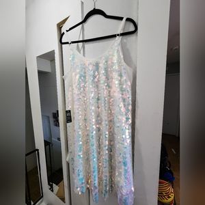 Mini Iridescent Sequin Fringe Dress